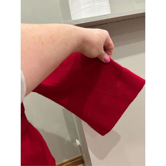 Harve Bernard L button front 3/4 wide sleeve wool belted blazer/cardigan (faux p - Picture 4 of 6